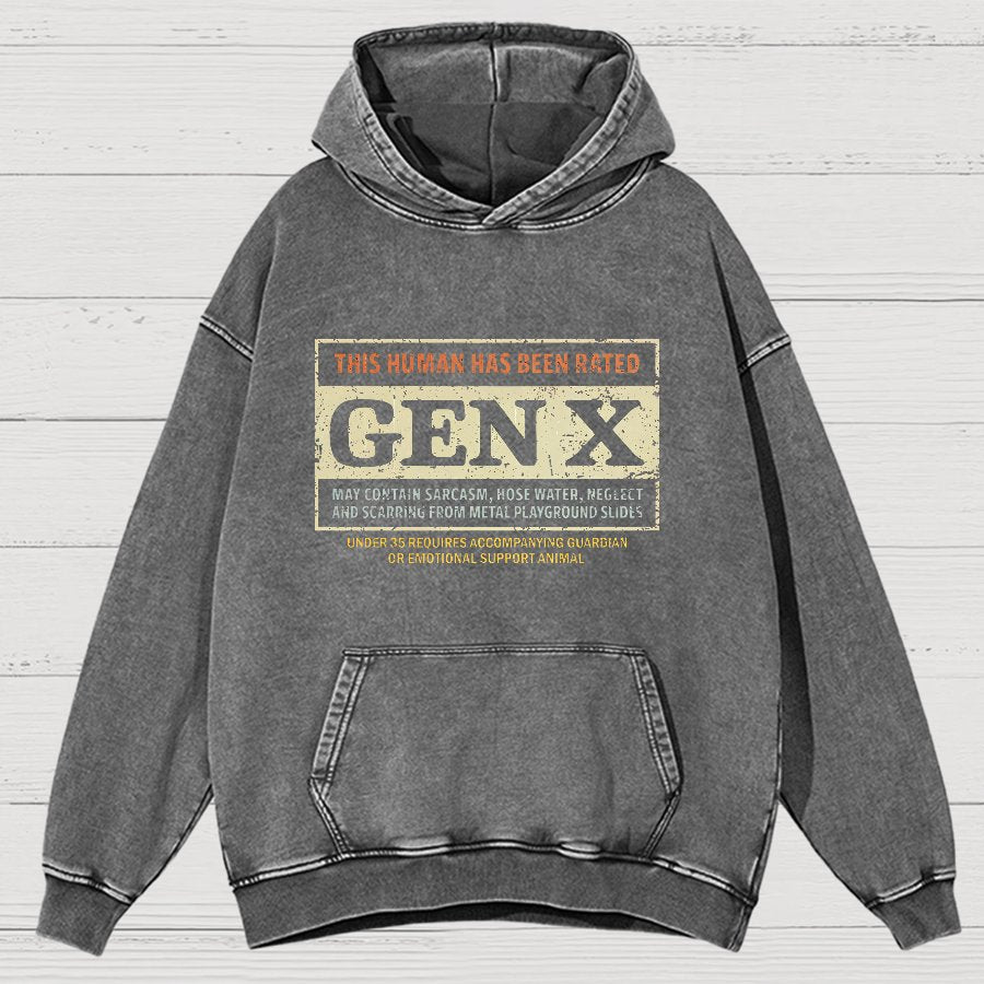 GenX Vintage Distressed Hoodie