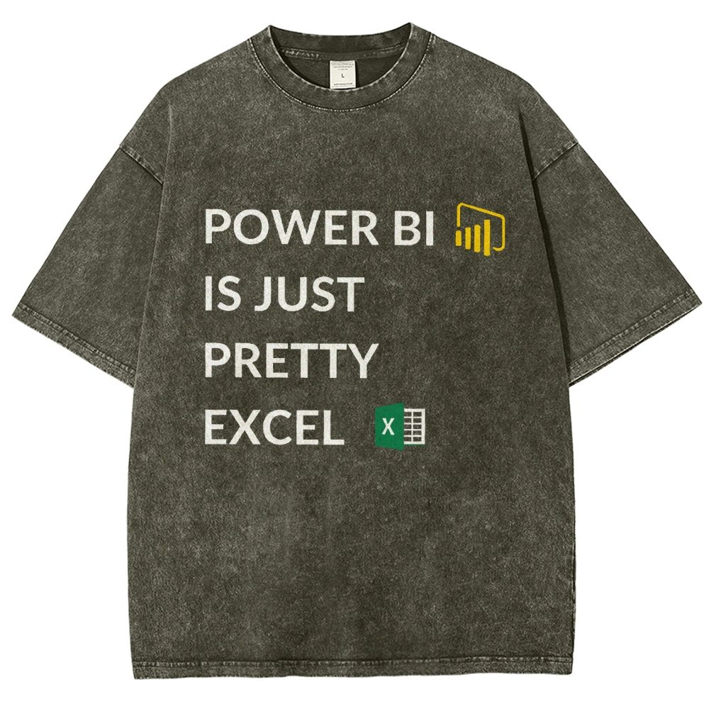 Excel VS Power BI Vintage Distressed T-shirt