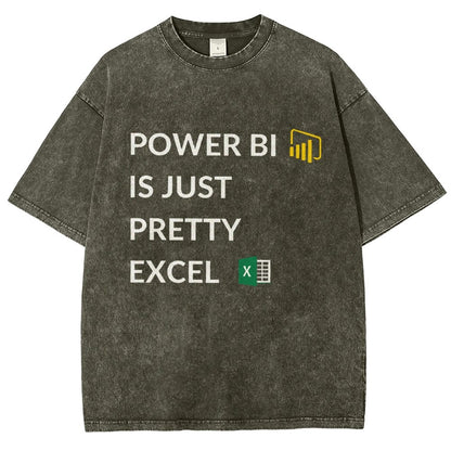 Excel VS Power BI Vintage Distressed T-shirt