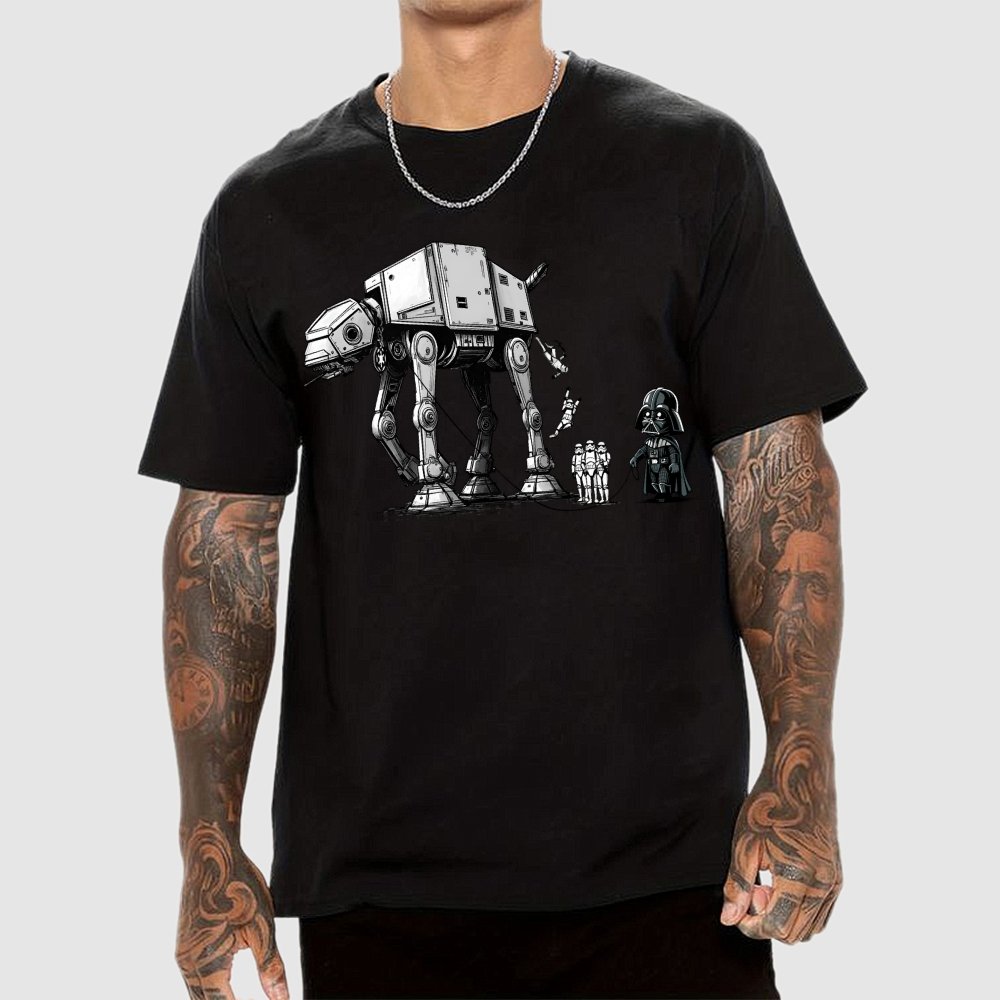 Galactic Robot Dog Walks And Poops Geek T-Shirt