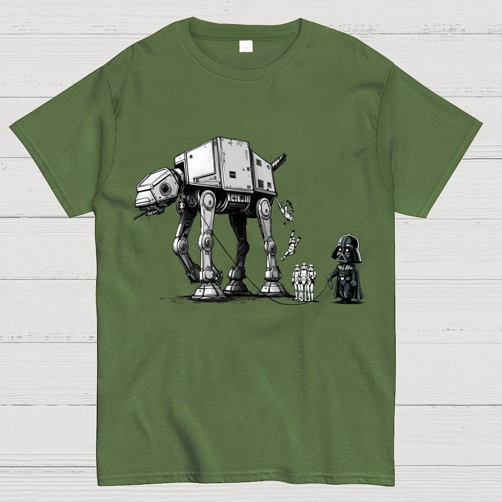 Galactic Robot Dog Walks And Poops Geek T-Shirt