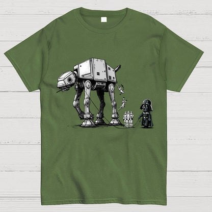 Galactic Robot Dog Walks And Poops Geek T-Shirt