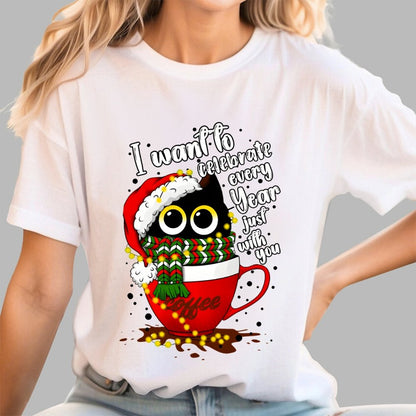 Christmas Cat Geek T-Shirt