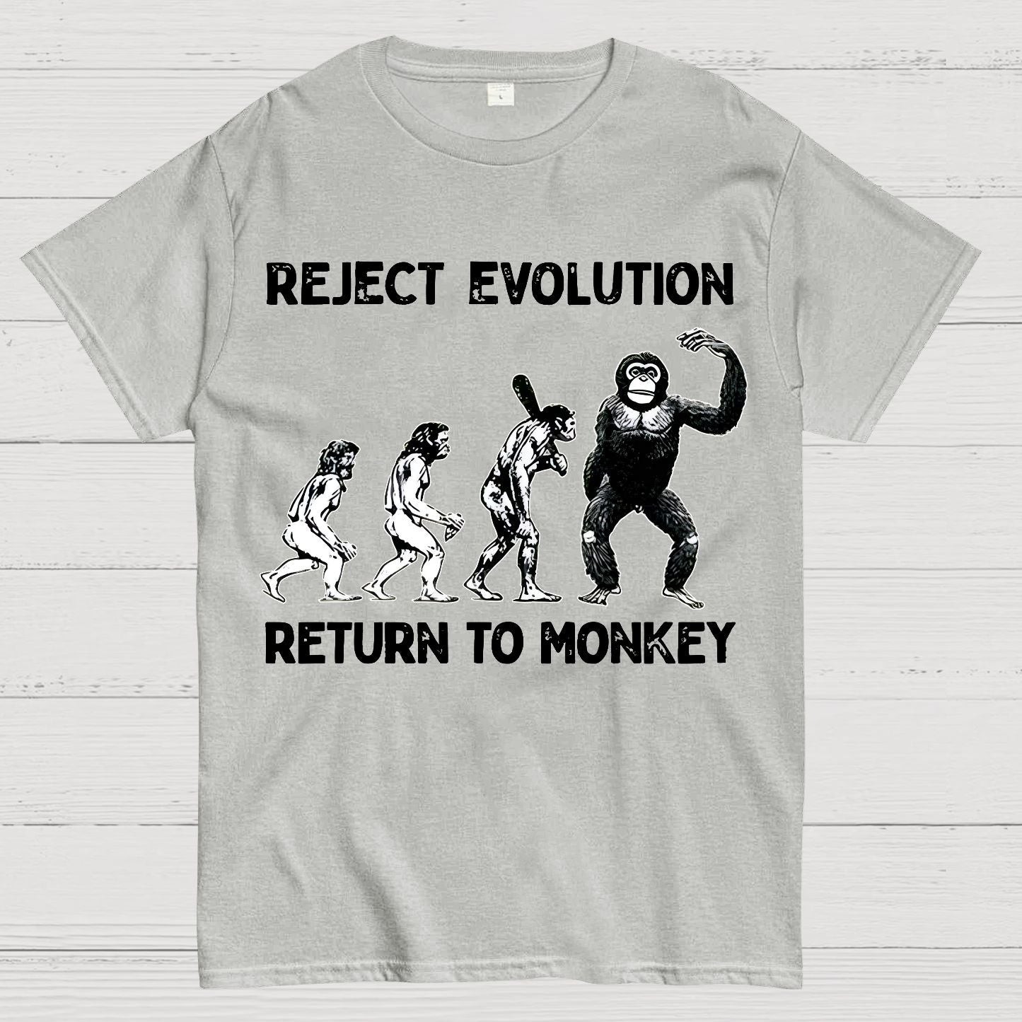 Reject Evolution  Return To Monkey Funny Geek T-Shirt