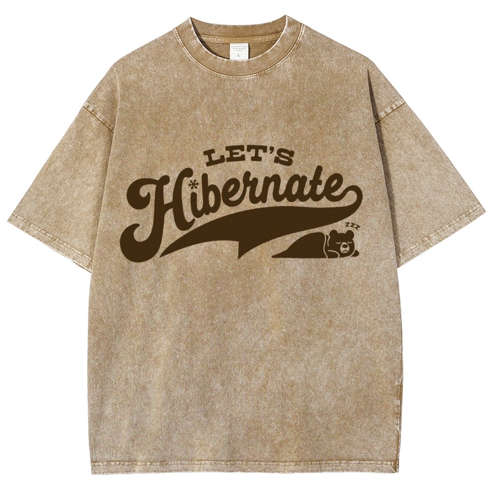 Team Bear Let's Hibernate Vintage Distressed T-shirt