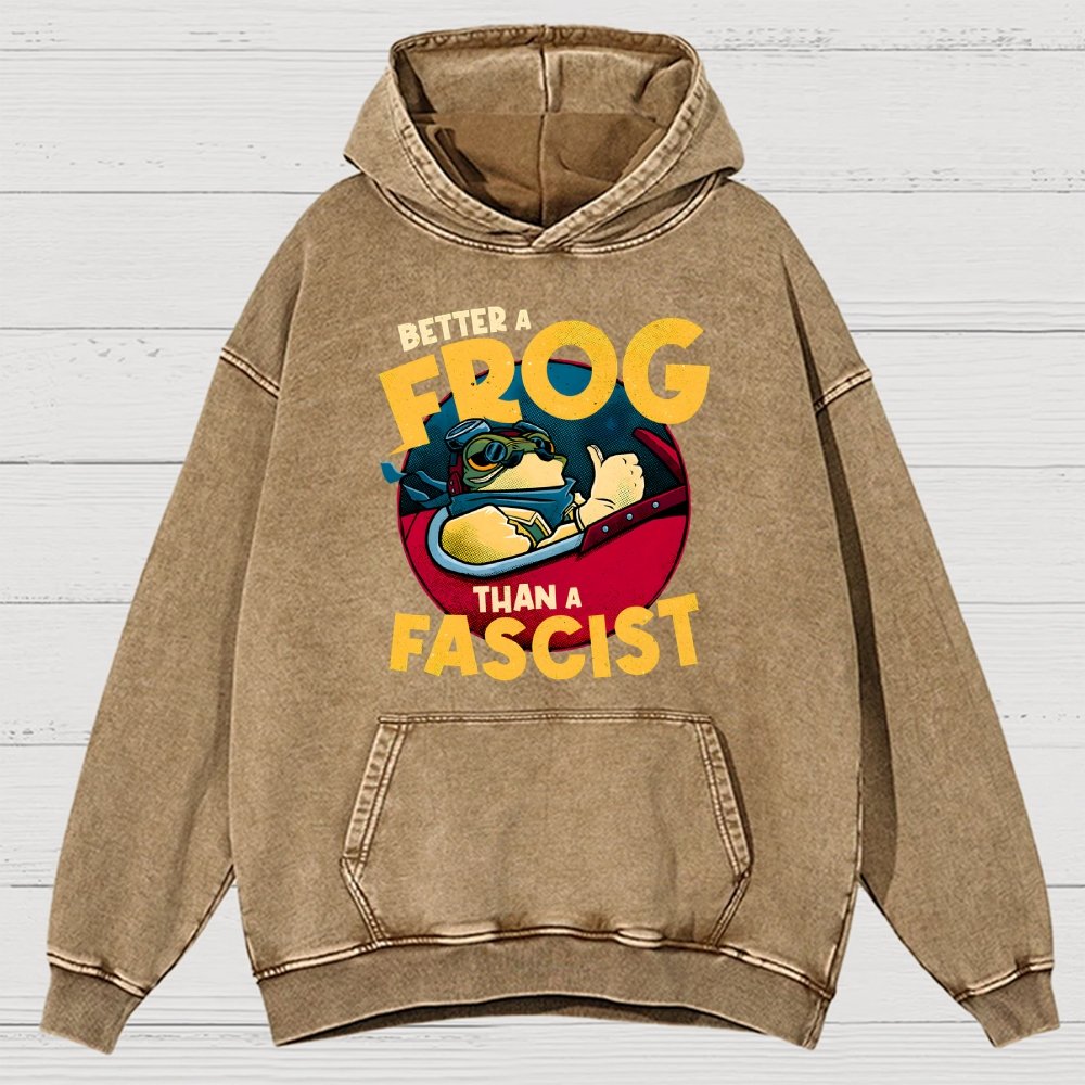 Better A Frog Than A Fascist Vintage Distressed Hoodie