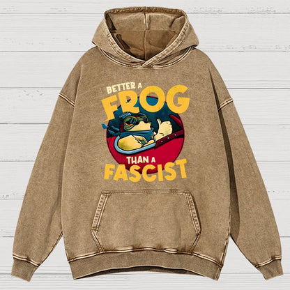 Better A Frog Than A Fascist Vintage Distressed Hoodie