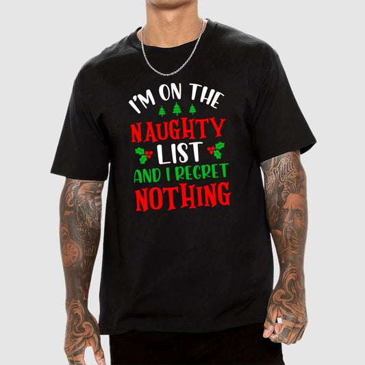 Naughty List And I Regret Nothing Geek T-Shirt