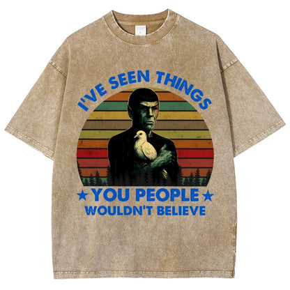 I've Seen Things Sci-Fi Quote Mashup Vintage Distressed T-shirt