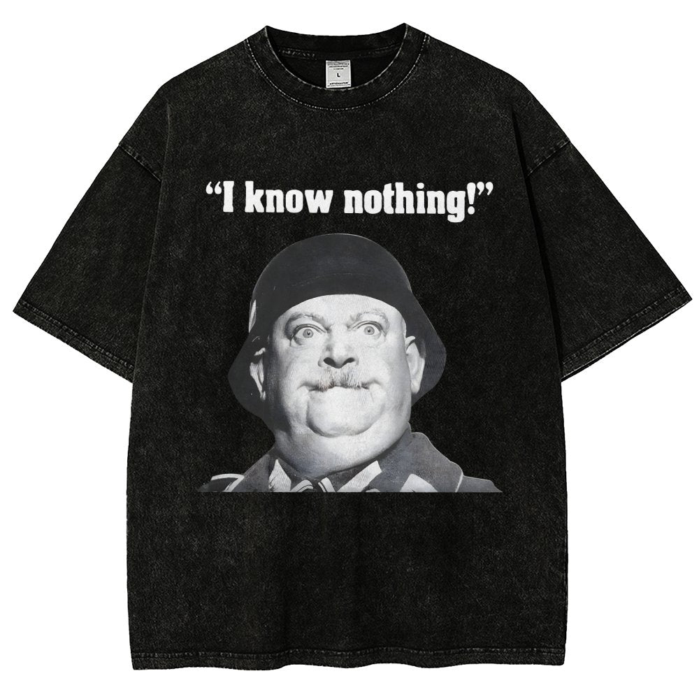 I Know Nothing Art Print Vintage Distressed T-shirt