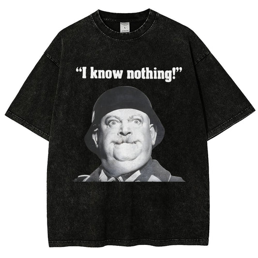 I Know Nothing Art Print Vintage Distressed T-shirt