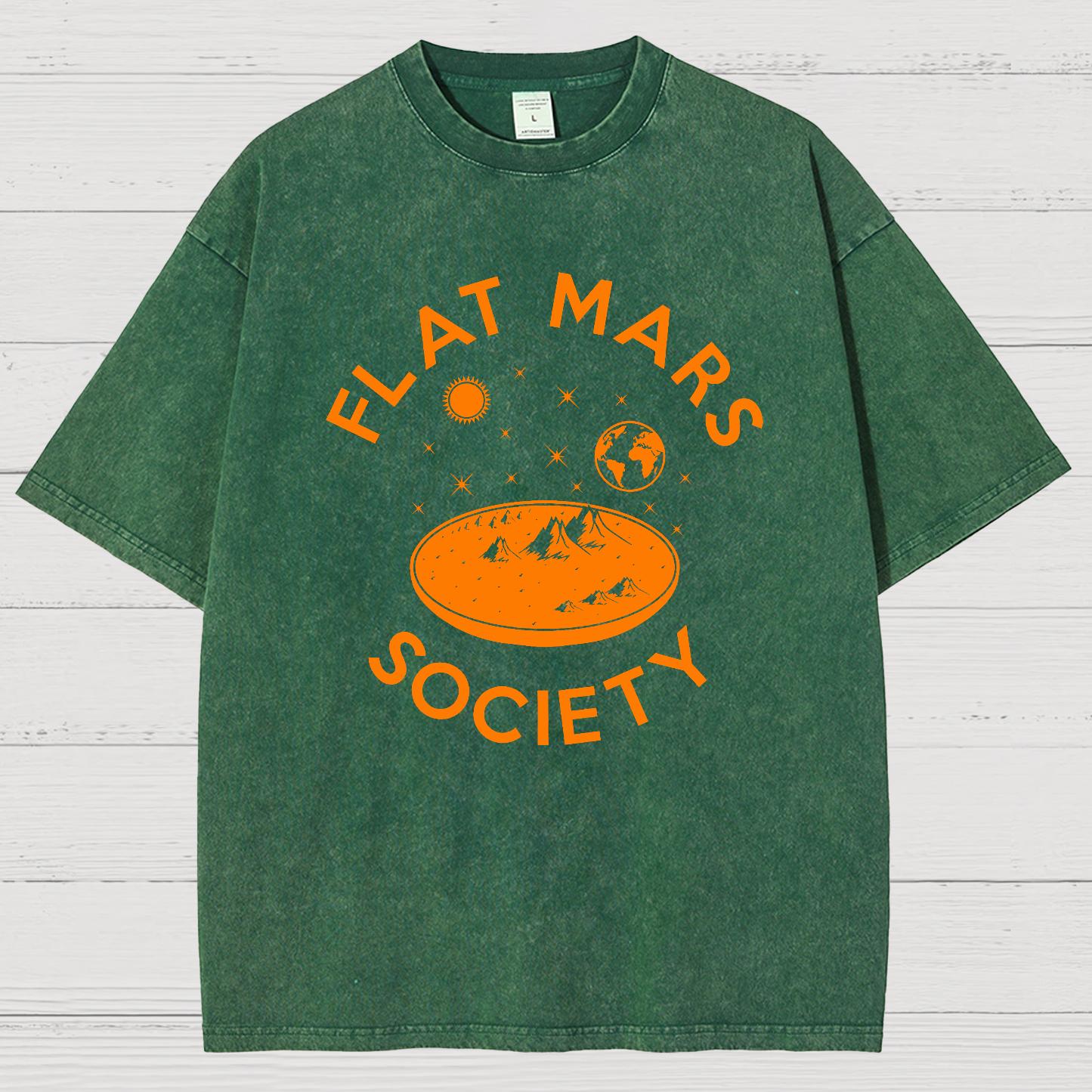 Flat Mars Society Nerdy Vintage Distressed T-shirt