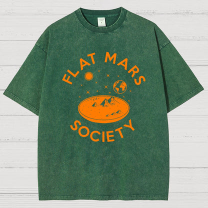 Flat Mars Society Nerdy Vintage Distressed T-shirt