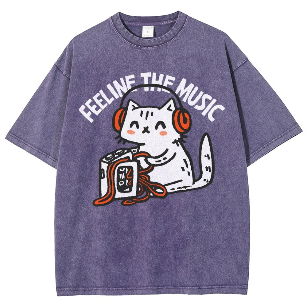 Feeline the Music Vintage Distressed T-shirt