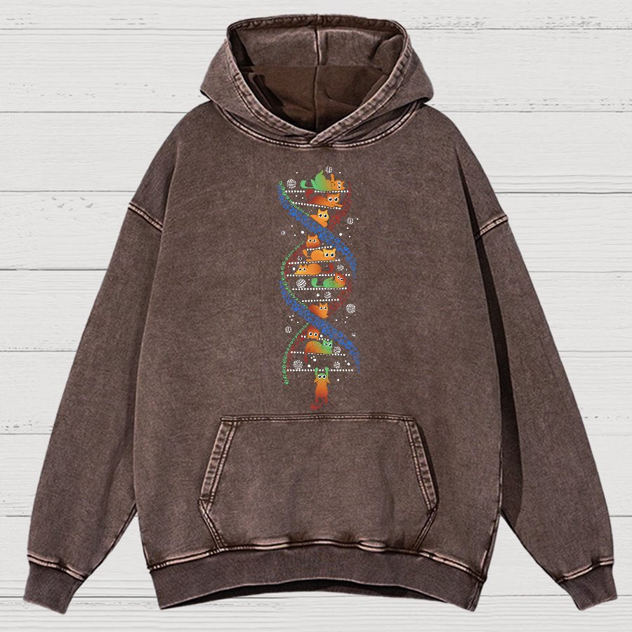 CATS DNA Geeky Vintage Distressed Hoodie