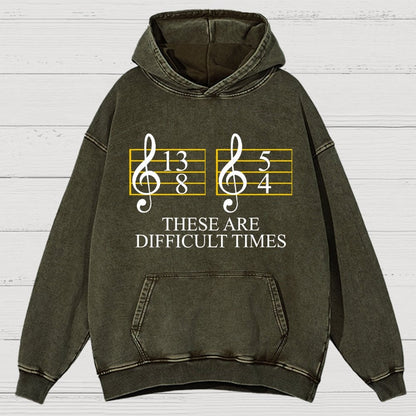 Music Difficult Times Vintage Distressed Hoodie
