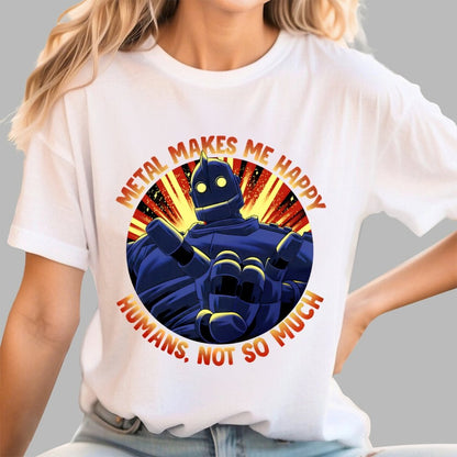 Metal Makes Me Happy Unisex Geek T-Shirt