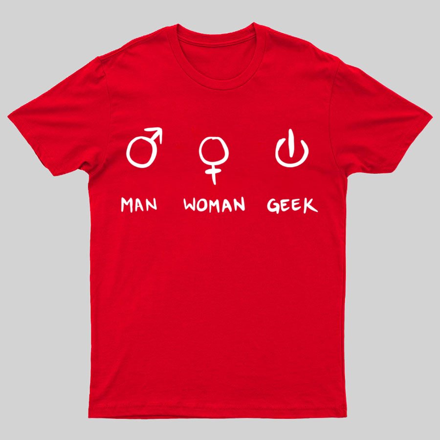 Symbols For Man, Woman & Geek T-Shirt