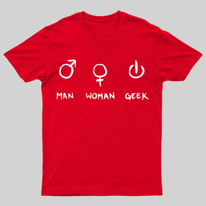 Symbols For Man, Woman & Geek T-Shirt
