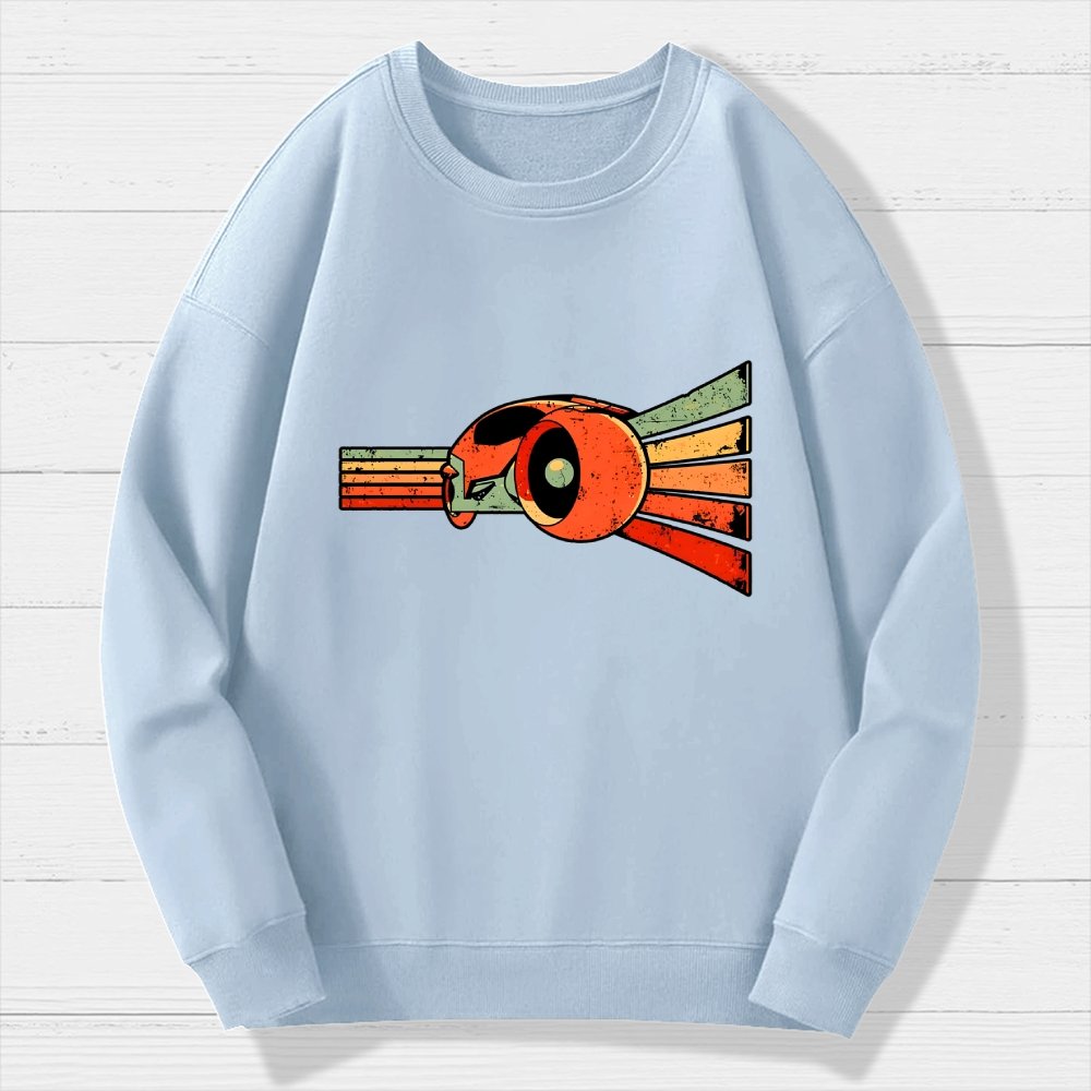 Vintage Grid Geek Cotton Sweatshirt