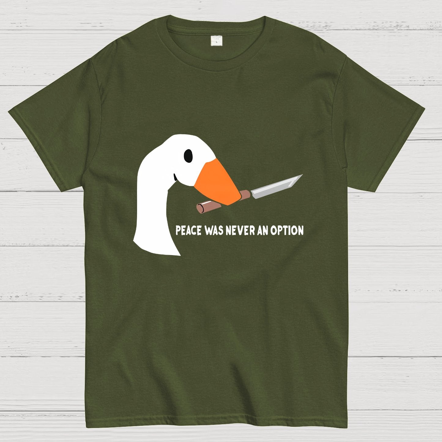 Peace Was Never An Option Duck Nerdy T-Shirt