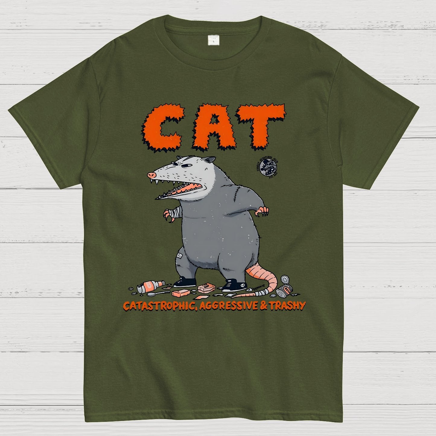 Cat Catastrophic Aggressive Trashy Geek T-Shirt