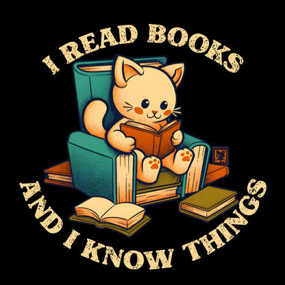 I Read Books and I Meow Things Geek T-Shirt