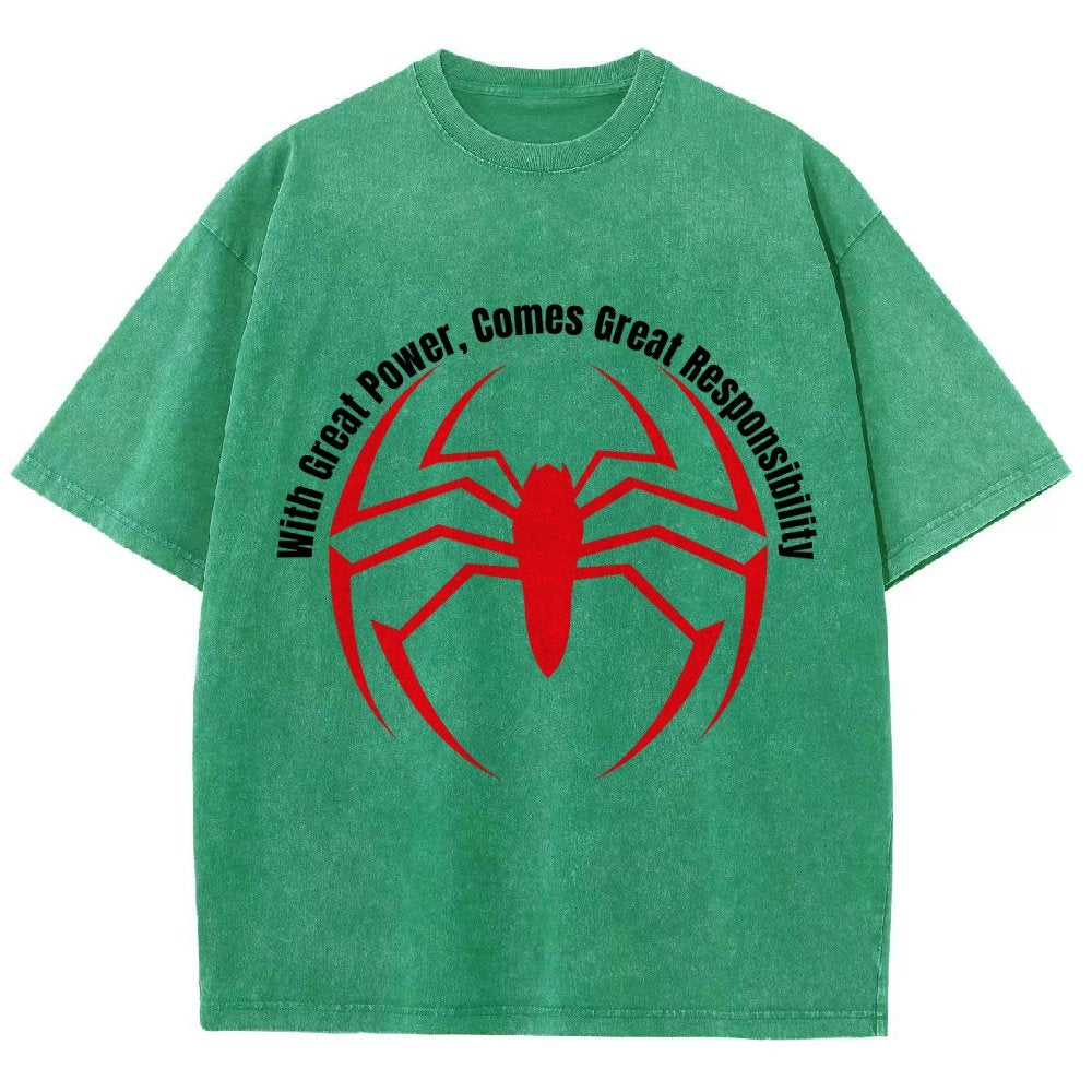 With Great Power Comes Great Responsibility Vintage Distressed T-shirt