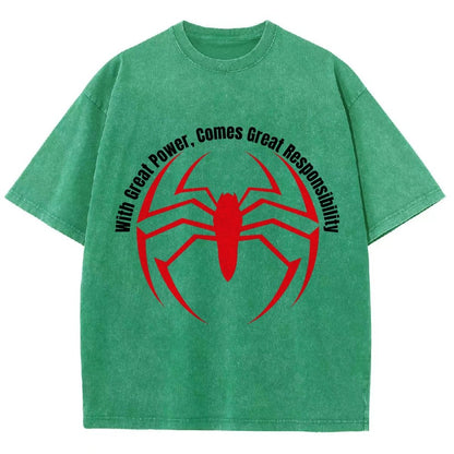 With Great Power Comes Great Responsibility Vintage Distressed T-shirt