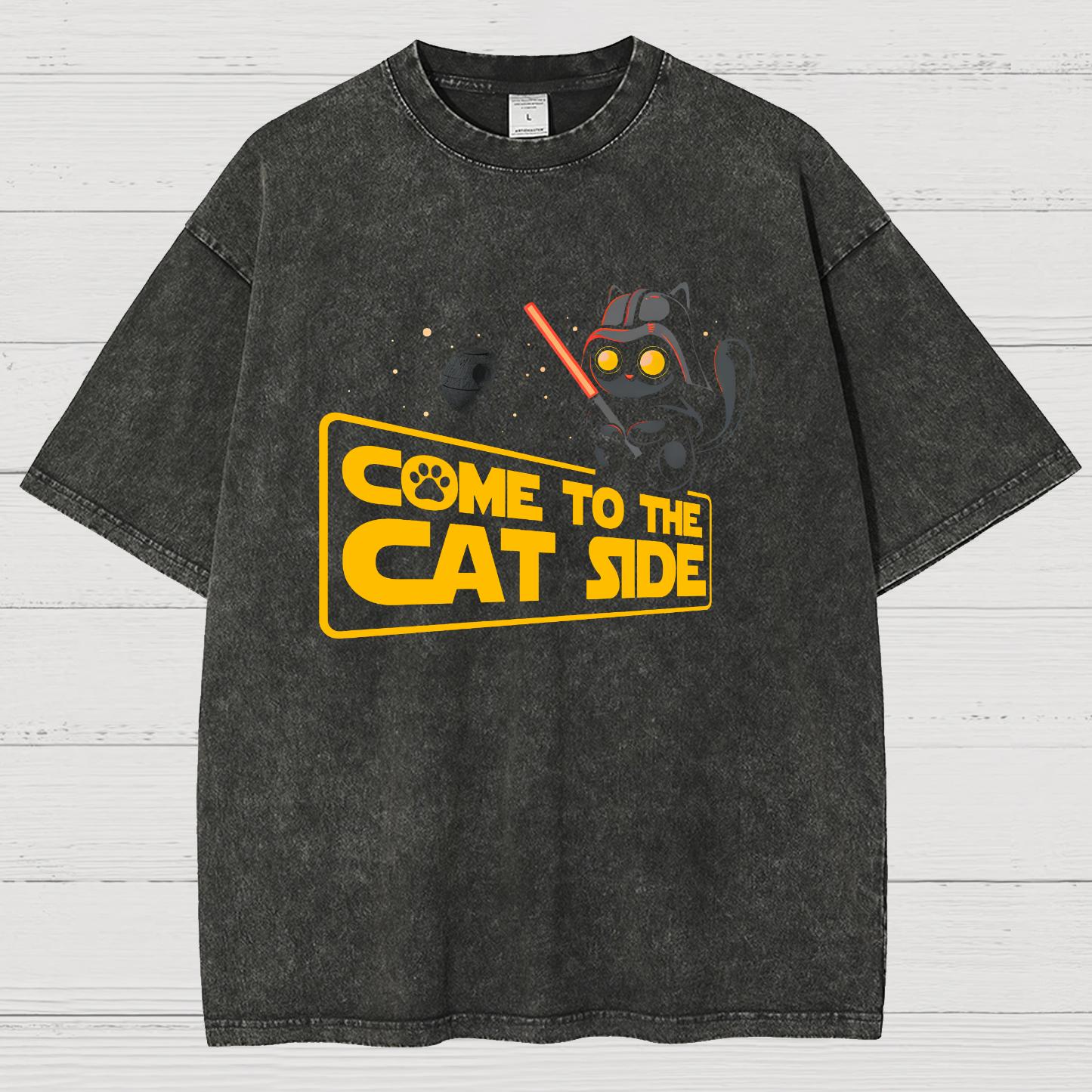 Come To The Cat Side Vintage Distressed T-shirt