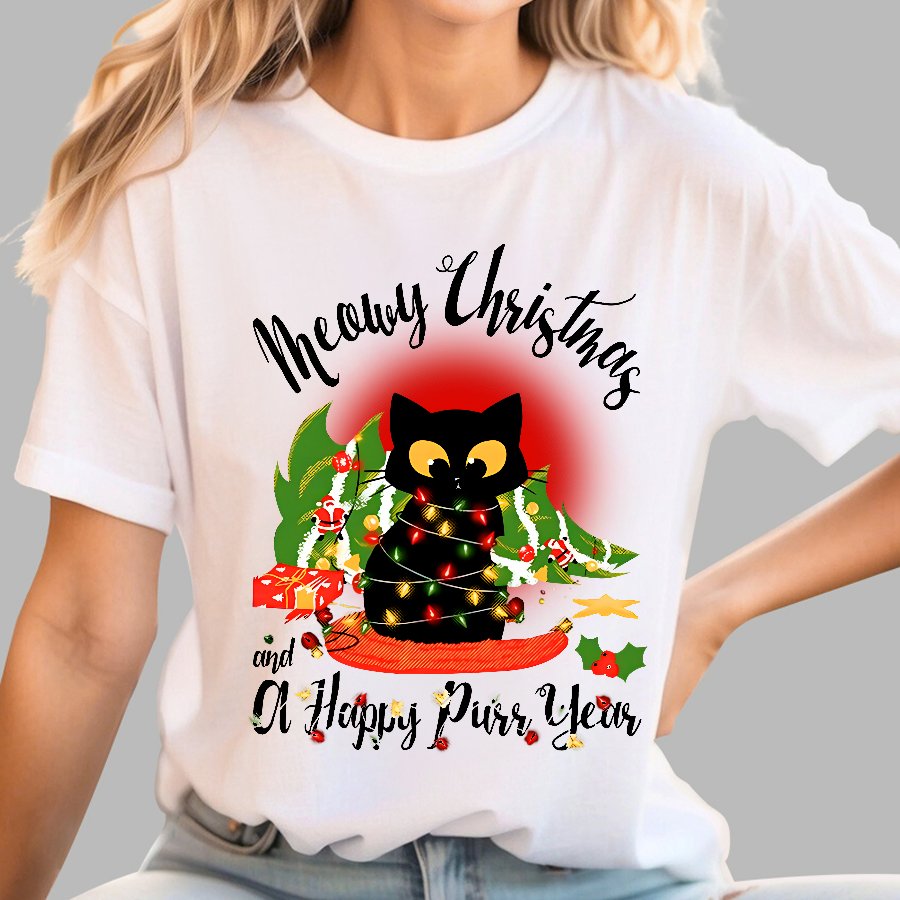 Happy Purr Year Christmas Geek T-Shirt