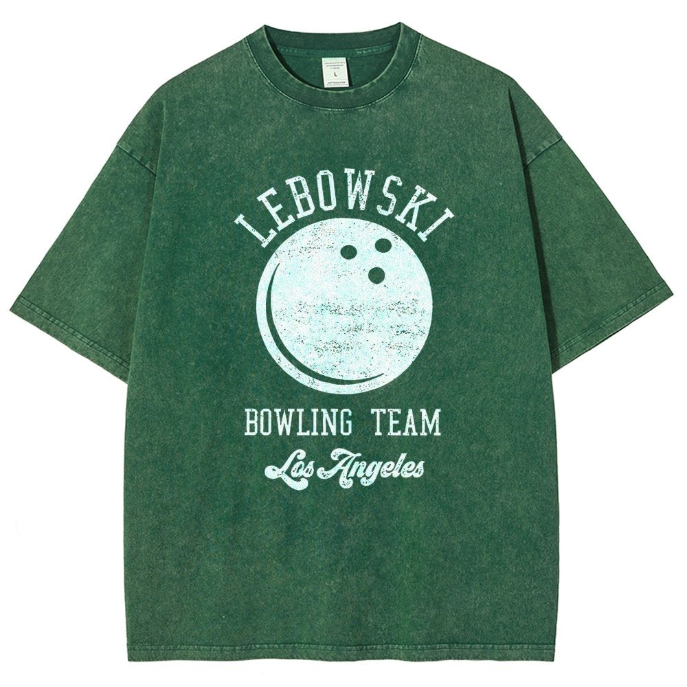Lebowski Bowling Team Vintage Distressed T-shirt