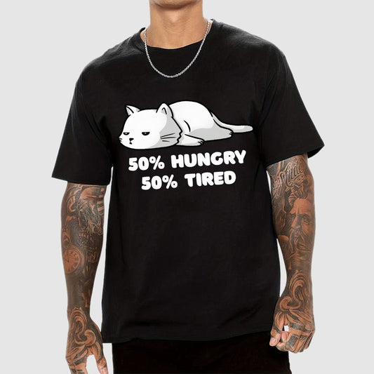 50% Hungry 50% Tired Unisex Geek T-Shirt
