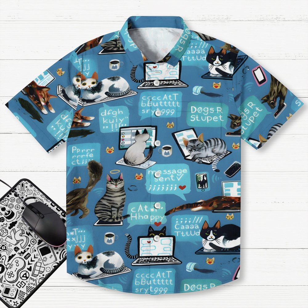 Cat Programmer Geek Hawaiian Shirt