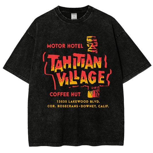 Tahitian Village - Downey, CA - Vintage Tiki Bar Vintage Distressed T-shirt