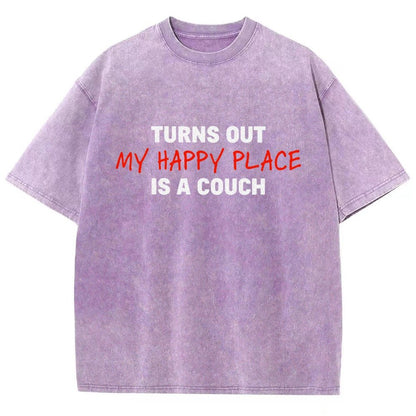 My Happy Place Is A Couch Vintage Distressed T-shirt