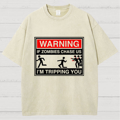 If Zombies Chase Us Vintage Distressed T-shirt