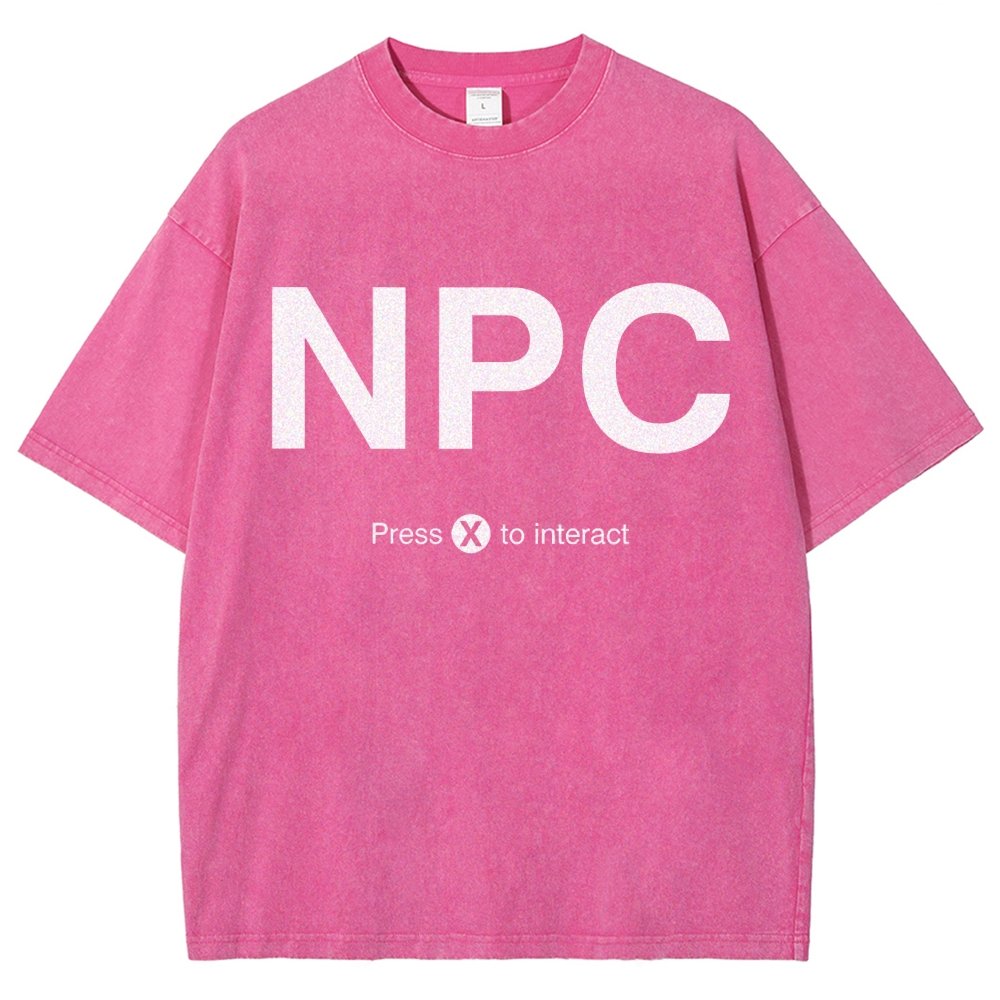 NPC Press X to Interact Vintage Distressed T-shirt