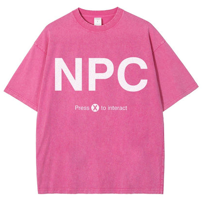 NPC Press X to Interact Vintage Distressed T-shirt