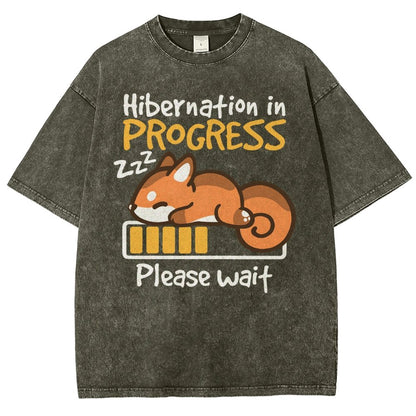 Hibernation In Progress Vintage Distressed T-shirt