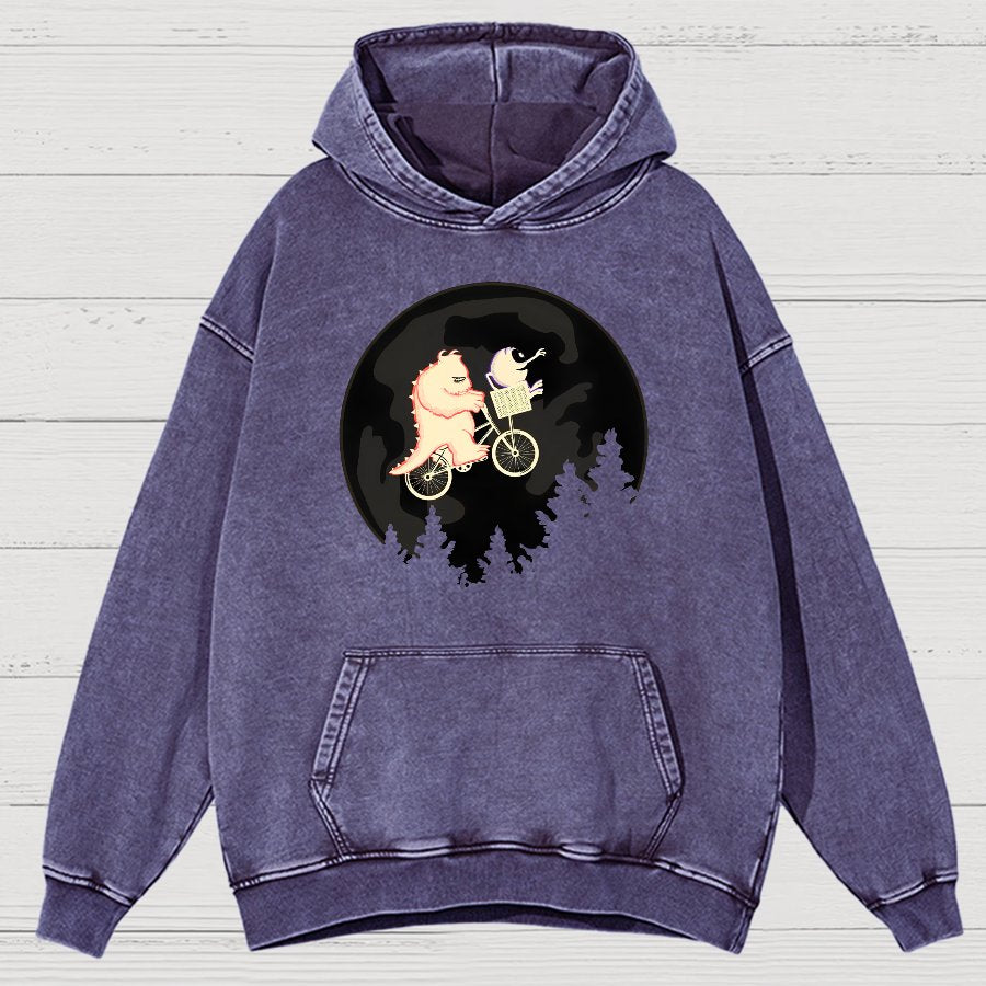 Ride Across The Moon Vintage Distressed Hoodie