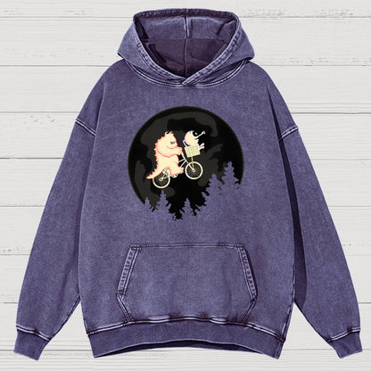 Ride Across The Moon Vintage Distressed Hoodie