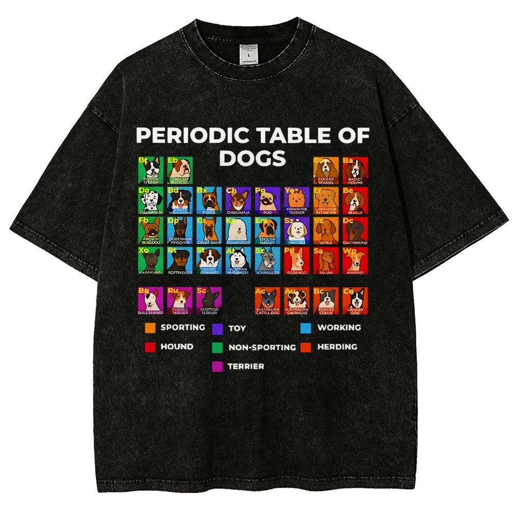 Periodic Table Of Dogs Vintage Distressed T-shirt