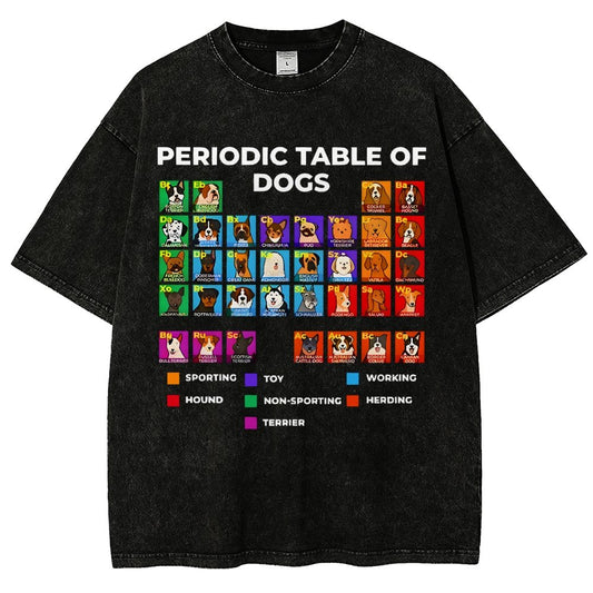 Periodic Table Of Dogs Vintage Distressed T-shirt