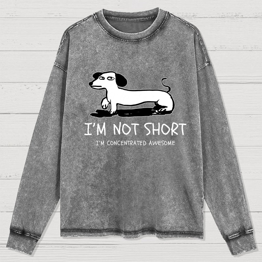 I'm Not Short Washed Long Sleeve Tee