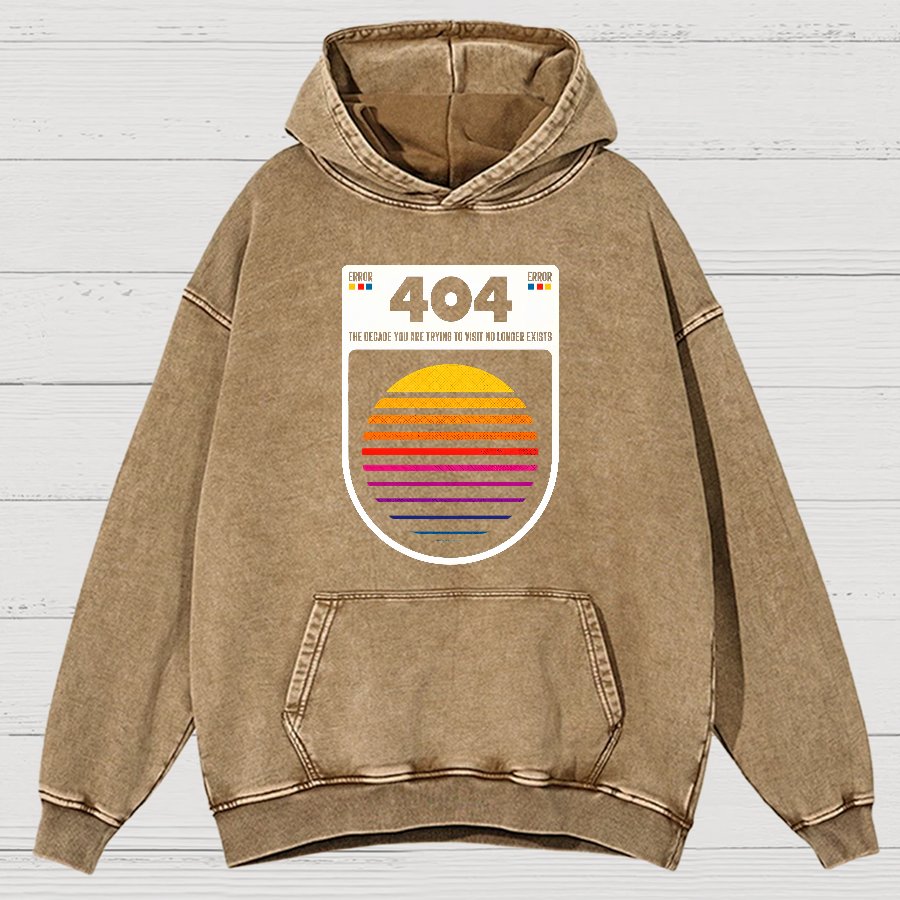404 Decade Not Found Vintage Distressed Hoodie