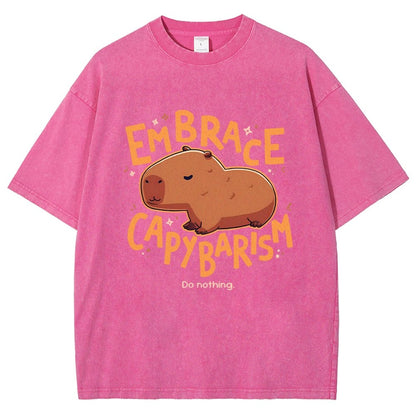 Capybarism Do Nothing Vintage Distressed T-shirt
