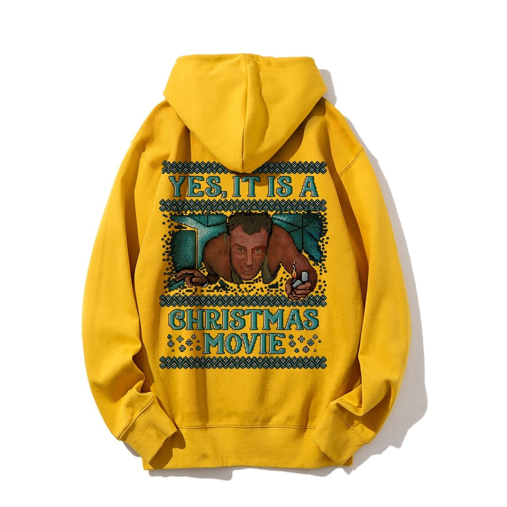 Gen-X Christmas Movie Printed Back Unisex Cotton Hoodie