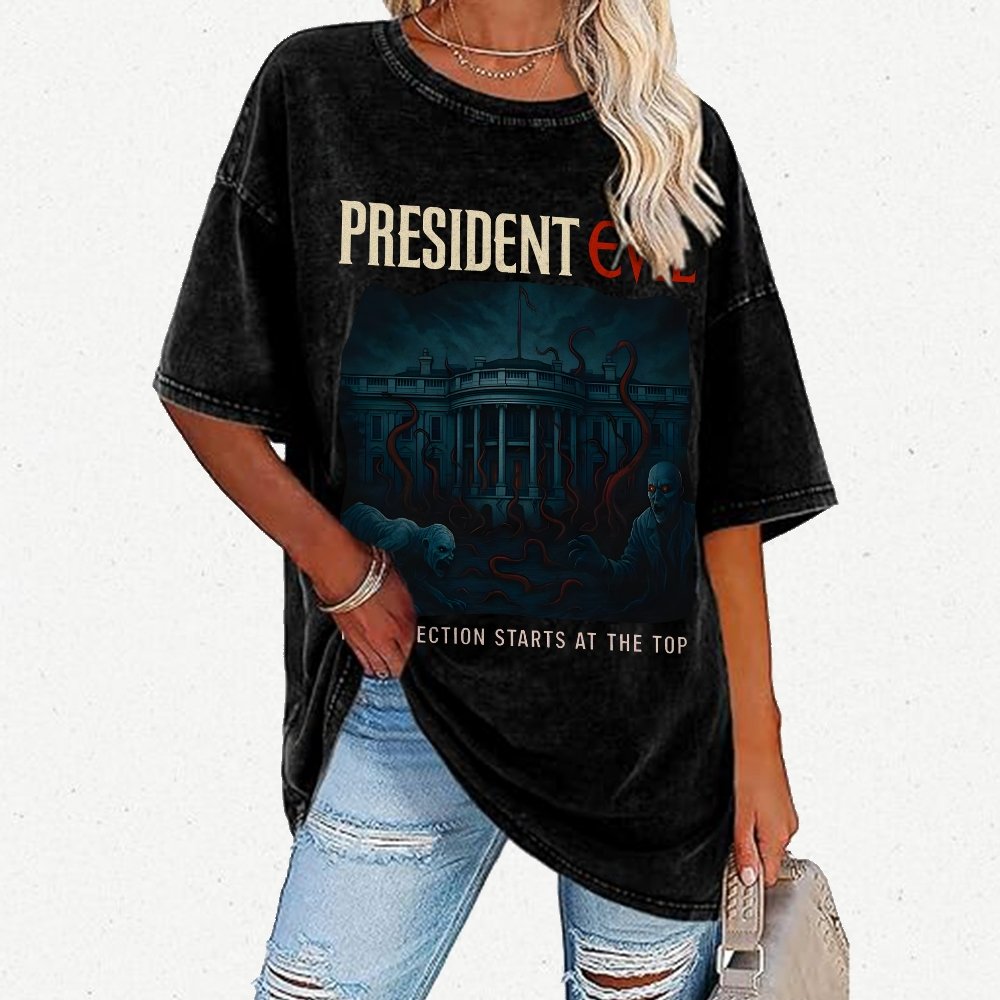 President Evil Vintage Distressed T-shirt