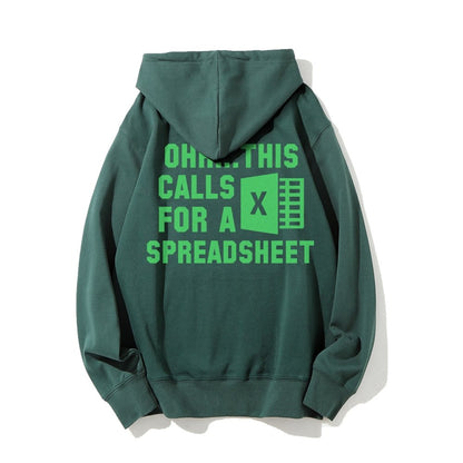 Ohh...This Calls For A Spreadsheet Printed Back Unisex Cotton Hoodie